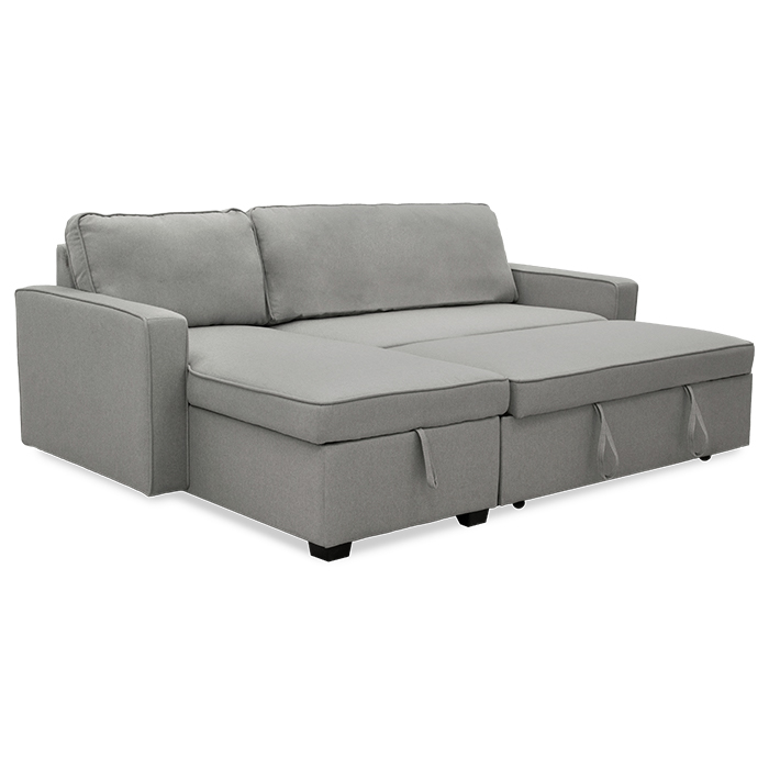 Sala Esquinera B/izq C/sofa Cama Tela Gris Claro Moduk | Sala Esquinera | salas